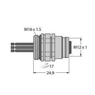 Turck Accessories for fieldbus systems female flange with strands front-mo