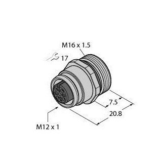 Turck Accessories for fieldbus systems female flange with solder contacts,