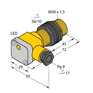 Turck Inductieve sensor inductieve naderingsschakelaar schakelafstand 10MM 500HZ kunststof klem
