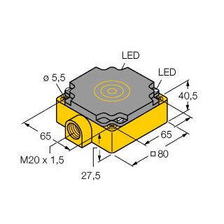 Turck Inductieve sensor inductieve naderingsschakelaar schakelafstand 40MM 100HZ kunststof klem