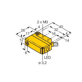 Turck Inductieve sensor inductieve naderingsschakelaar schakelafstand 5MM 1000HZ kunststof kabel