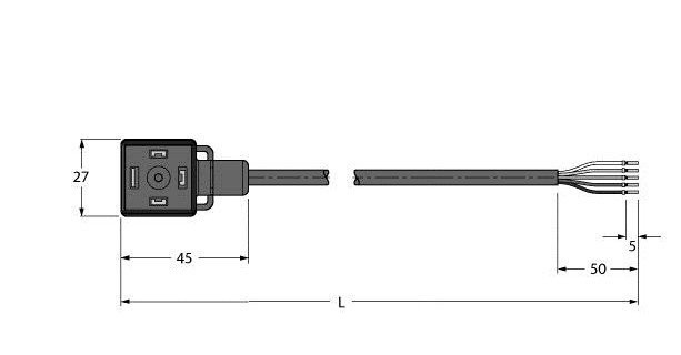 Turck Ventielconnector actorkabel 4P 10M