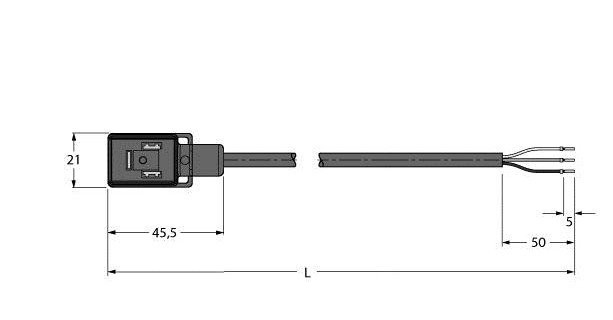 Turck Ventielconnector actorkabel 3P 2M