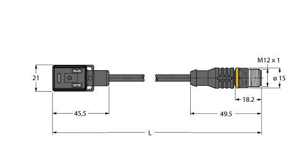 Turck Ventielconnector actorkabel 3P M12 2M