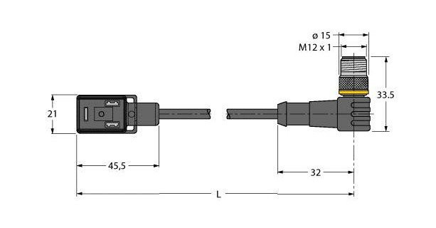 Turck Ventielconnector actorkabel 3P M12 1,5M