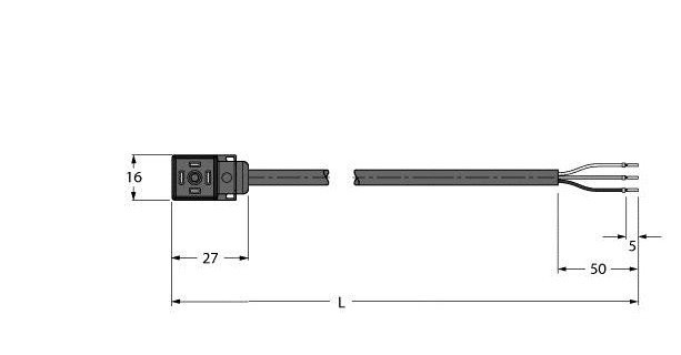 Turck Ventielconnector actorkabel 3P 5M