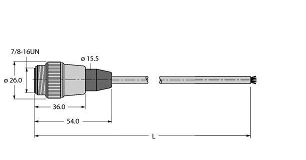 Turck Voedingskabel, PVC-kabelmantel
