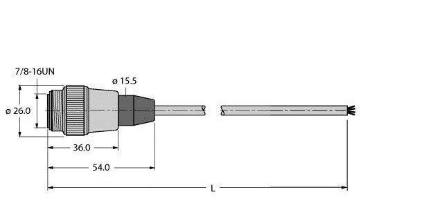 Turck Voedingskabel, PVC-kabelmantel