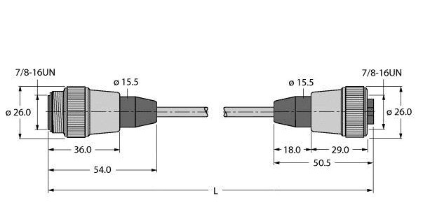 Turck Voedingskabel, PVC-kabelmantel
