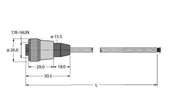 Turck Voedingskabel, PVC-kabelmantel