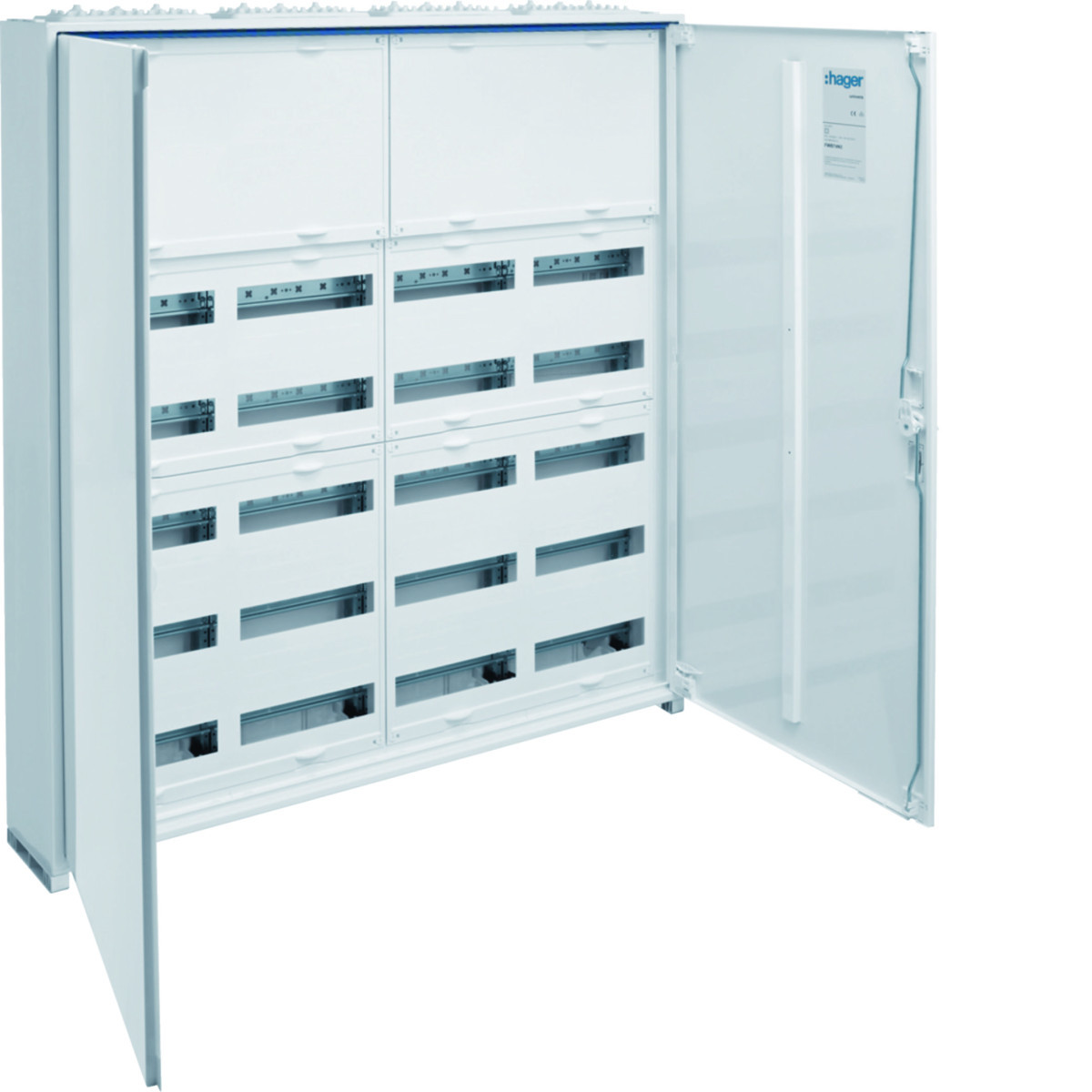 Veldverdeler Ip44 geïsol. 1100x1050x161mm 240M+2 rijen dichte afdekpl.