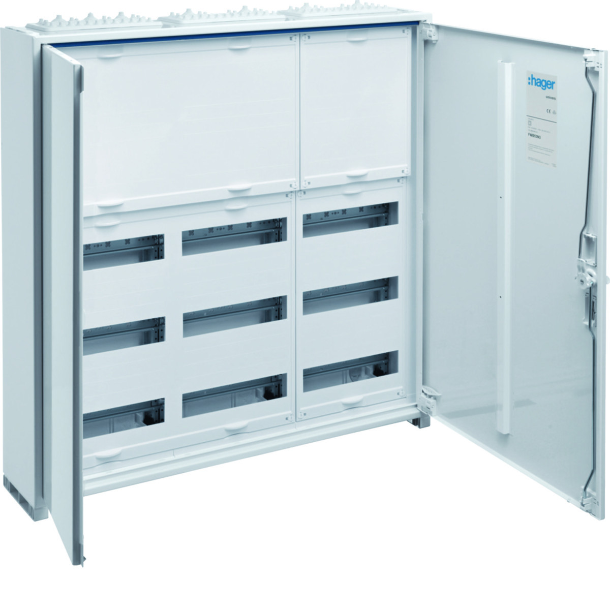 Veldverdeler Ip44 geïsol. 800x800x161mm 108M+2 rijen dichte afdekpl.