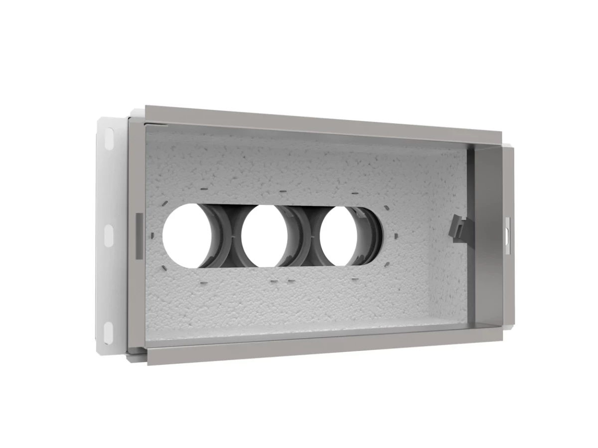 VENT-AXIA Uniflexplus+ Vgmcag 69 / geïso. muurcollector achter 3XØ69 300x150