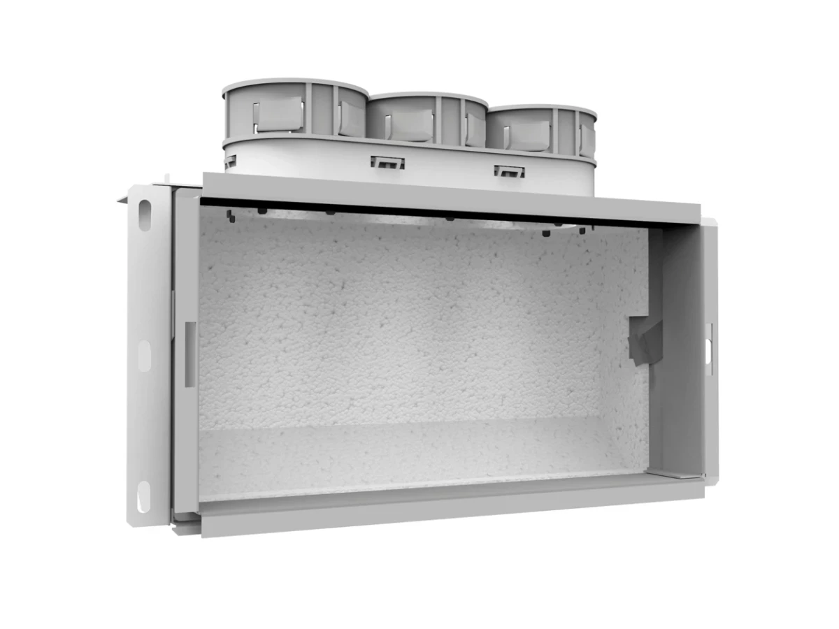 VENT-AXIA Uniflexplus+ VGMCBG 69 / geïso. muurcollector boven 3XØ69 300x150