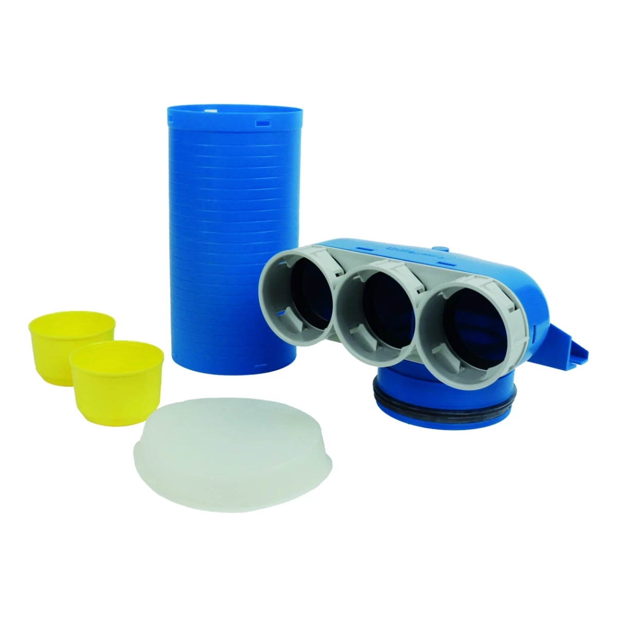 VENT-AXIA Uniflexplus+ VVCHL 250 69 / ventielcollector 3XØ69 Ø125 H=250 90° lang
