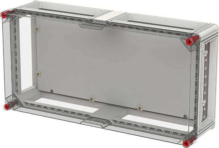 VMS 63 lege kast met grondplaat V.V. transparant deksel VMS 63 lege kast met grondplaat V.V. transparant deksel