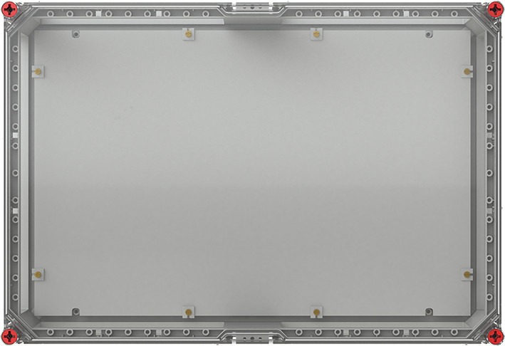 VMS 64 lege kast met grondplaat V.V. transparant deksel VMS 64 lege kast met grondplaat V.V. transparant deksel