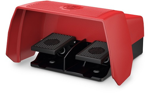 Voetschakelaar Metalen, 2-pedaal, met metalen beschermkap