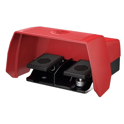 Voetschakelaar Metalen, 2-pedaal, met metalen beschermkap