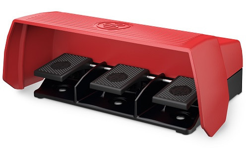 Voetschakelaar Metalen, 3-pedaal, met metalen beschermkap