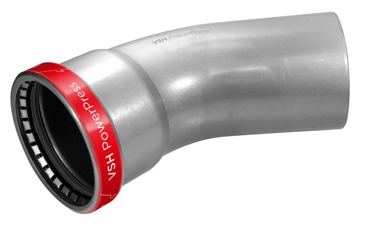 VSH PowerPress Powerpress bocht 45 epdm, FØ 2½"