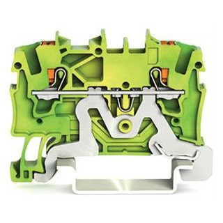 Wago 2-draads aardklem met drukknop 1,5 MM² groen-geel