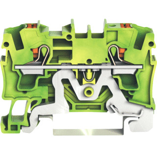 Wago 2-draads aardklem met drukknop 4 MM² groen-geel