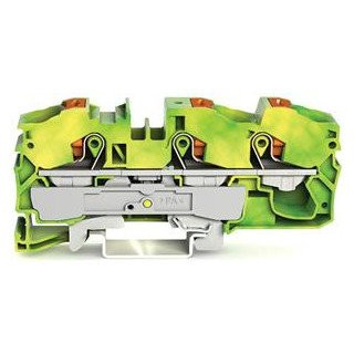 Wago 3-draads aardklem met drukknop 16 MM² groen-geel