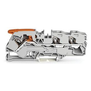 Wago Serie 2116 3-Draads rijgklem met hendel en push-in cage clamp® 16 MM² grijs