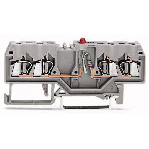 Wago 4-DR.ledklem 2,5MM2 led ro.24V