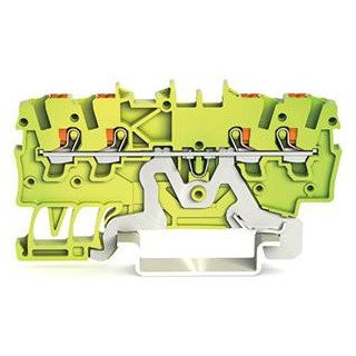 Wago 4-draads aardklem met drukknop 1MM² groen-geel