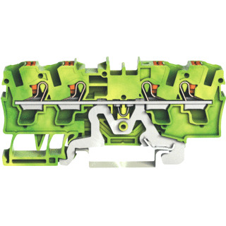 Wago 4-draads aardklem met drukknop 4 MM² groen-geel