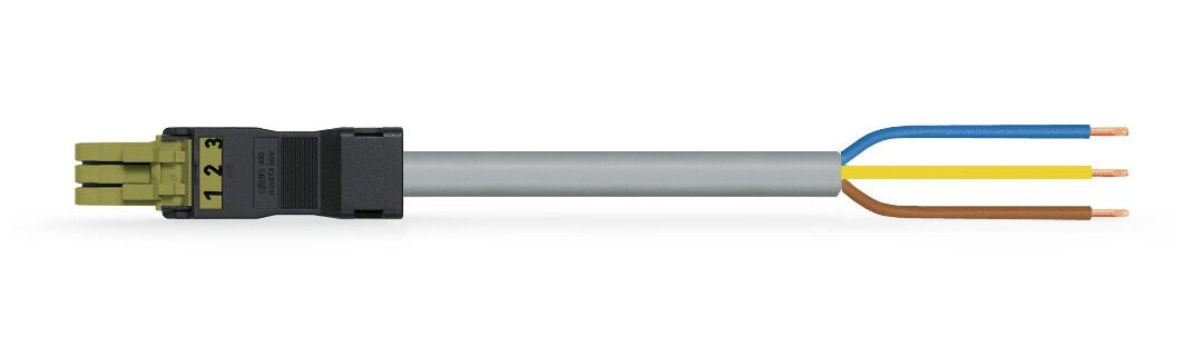 Wago Serie 891 patchkabel gebouwinstallatie 3P contrastekker (female) vrij kabeluiteinde 5000MM