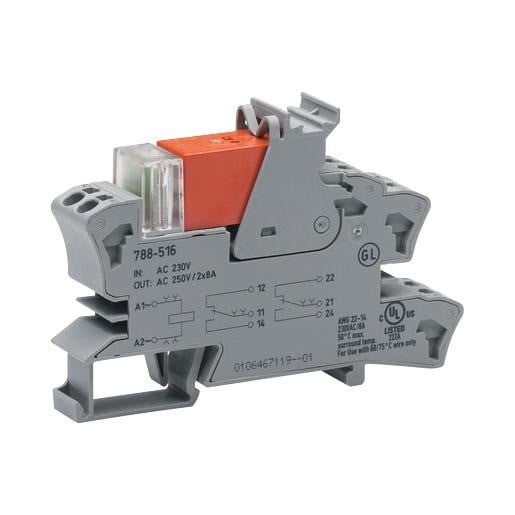 Wago Serie 788 schakelrelais nom.stuurstroomsp.115V ac 2 wiss.cont.