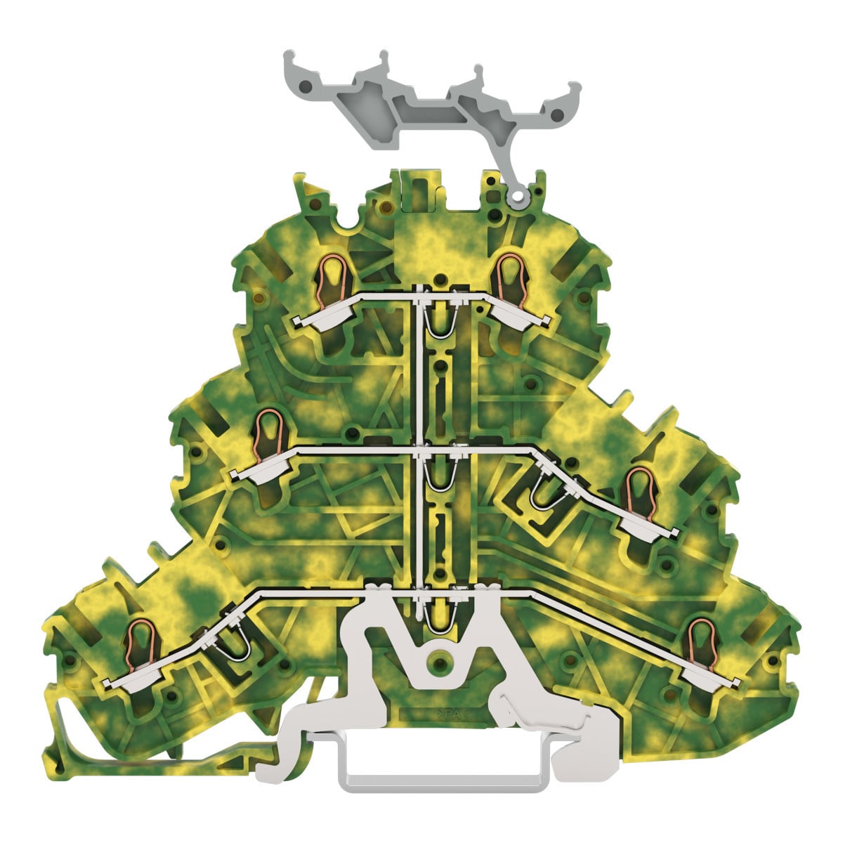 Wago Serie 2000 3-Etageklem 6-voudige aardklem 1 MM² groen-geel