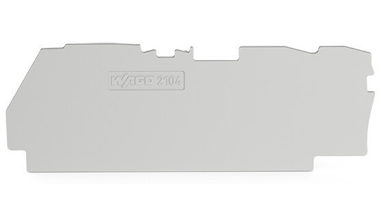Wago Serie 2104 Afsluit- en tussenplaat 1 MM dik voor 3-draads klemmen grijs