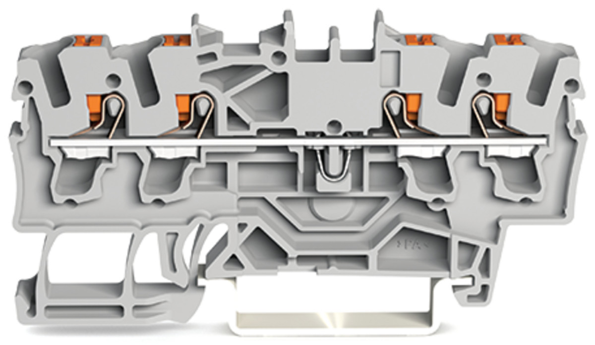 Wago Serie 2202 4-Draads rijgklem met drukknop 2,5 MM² bruin
