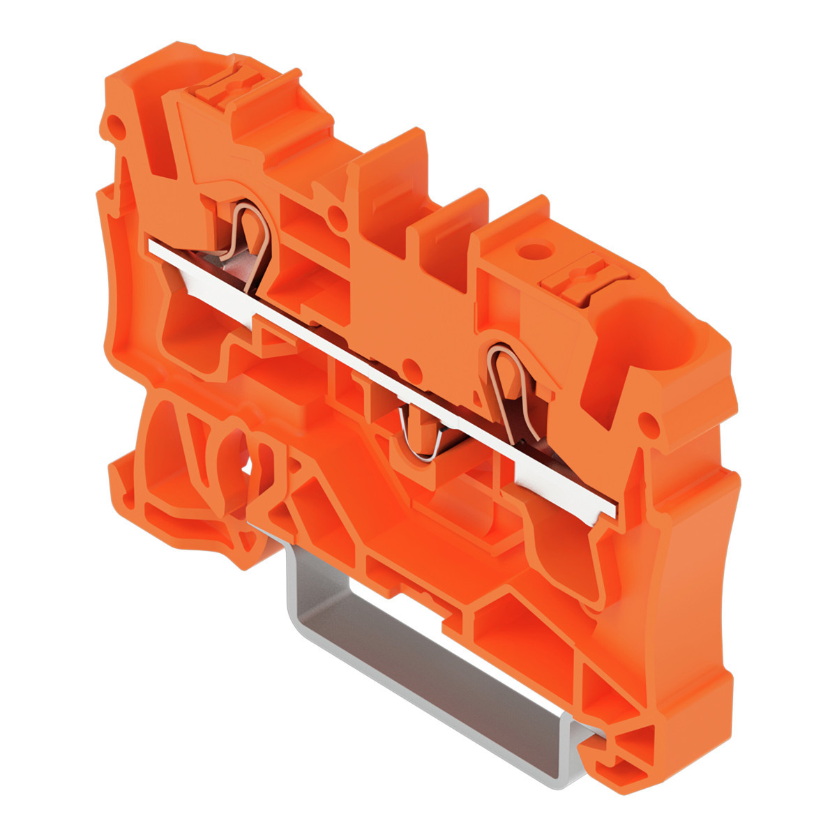 Wago Serie 2204 2-Draads rijgklem met drukknop 4 MM² oranje