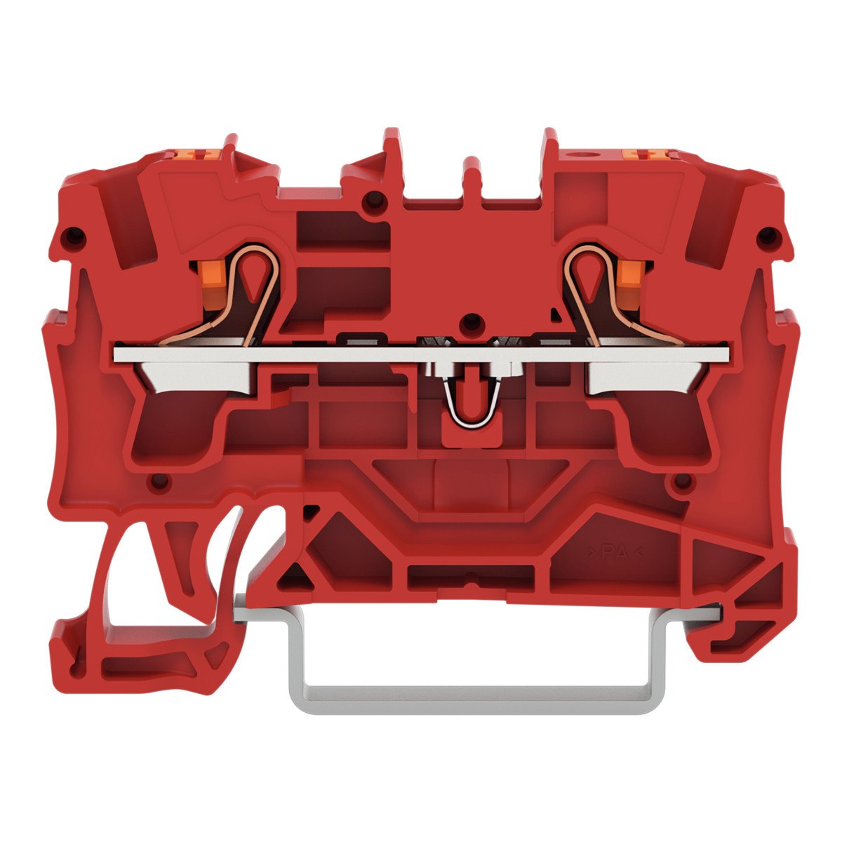 Wago Serie 2204 2-Draads rijgklem met drukknop 4 MM² rood