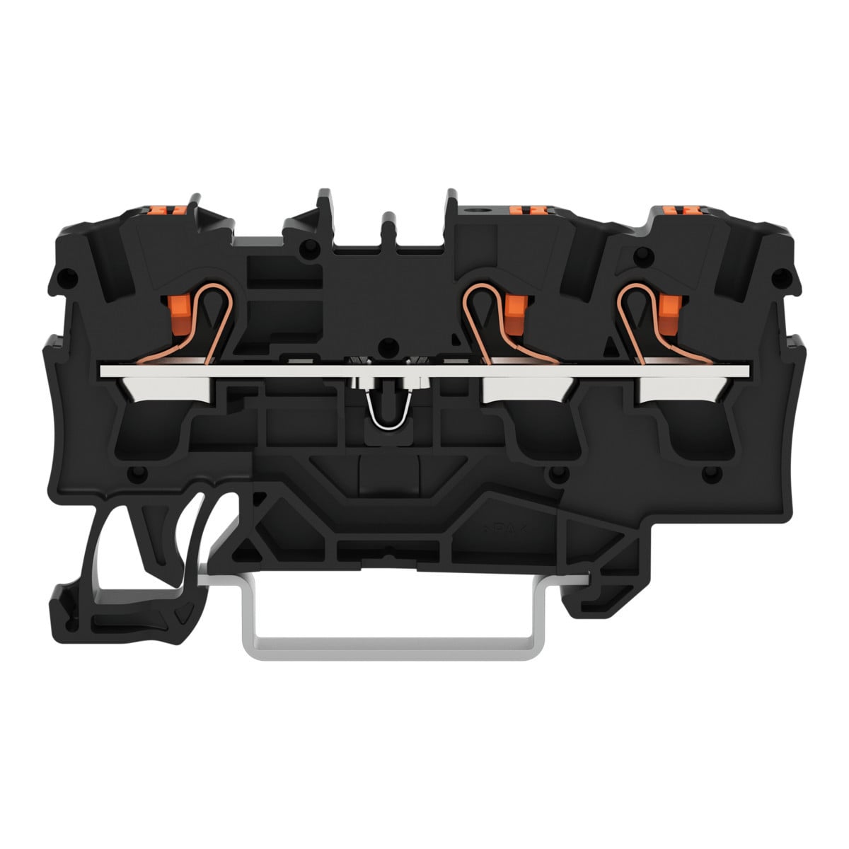Wago Serie 2204 3-Draads rijgklem met drukknop 4 MM² zwart