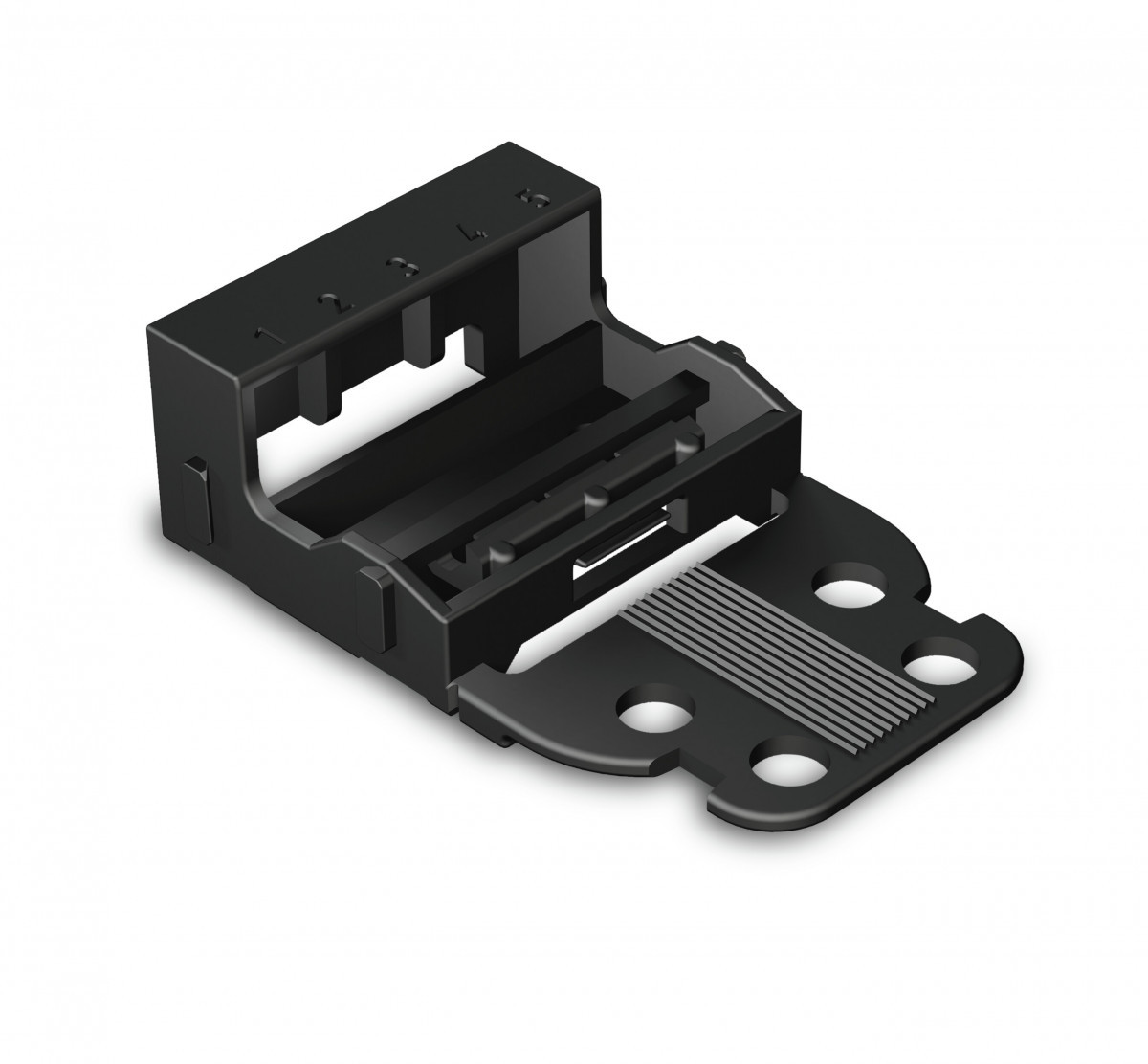 Wago Series 221 Bevestigingsadapter Voor 5-draads klemmen serie 221 - 4 MM² zwart
