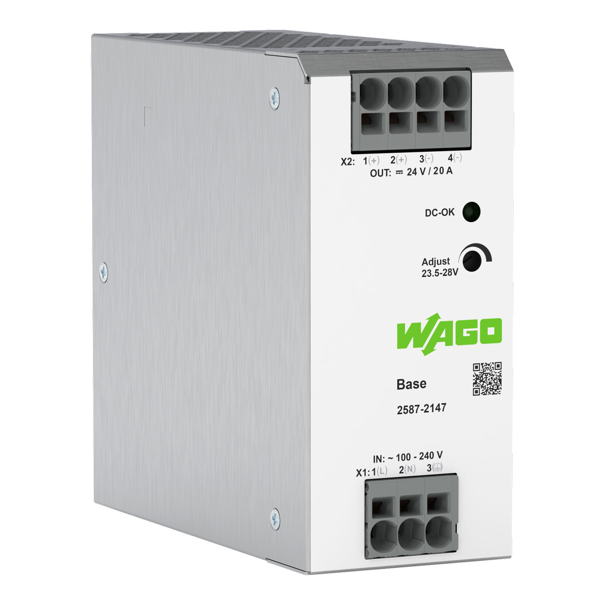 Wago Serie 2587 Primair Geschakelde voeding base 1-fasig