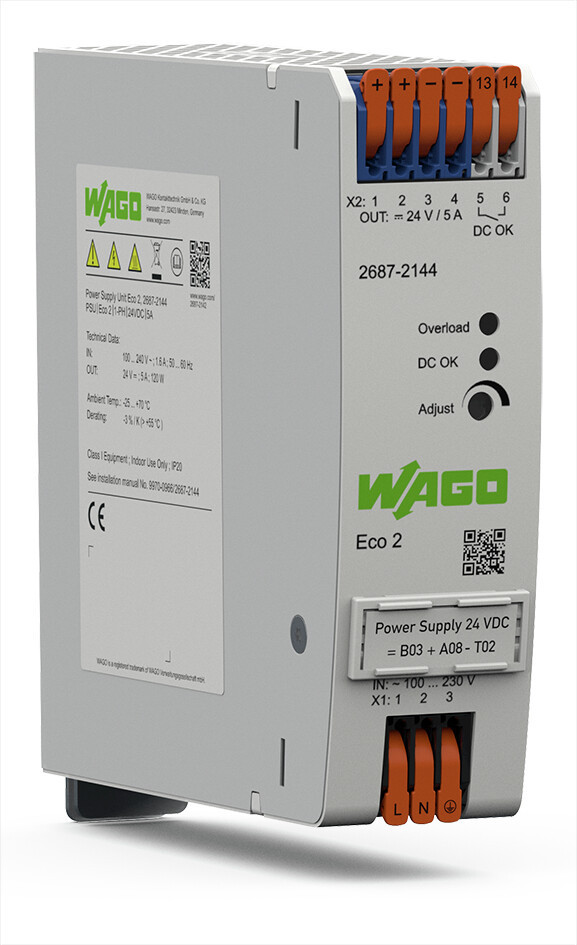 Wago Serie 2687 Stroomvoorziening Eco 2 1-fasig