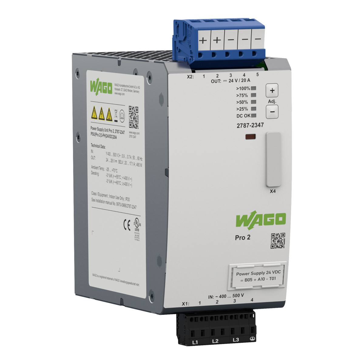 Wago Serie 2787 Stroomvoorziening Pro 2 3-fasig