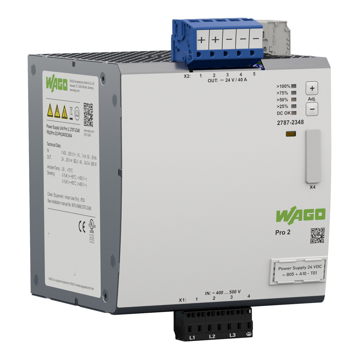 Wago Serie 2787 Stroomvoorziening Pro 2 3-fasig