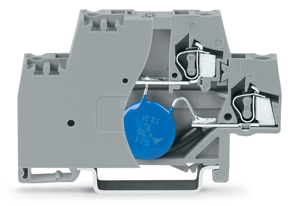 Wago Serie 280 Moduleklem 2-etage met afsluitplaat grijs
