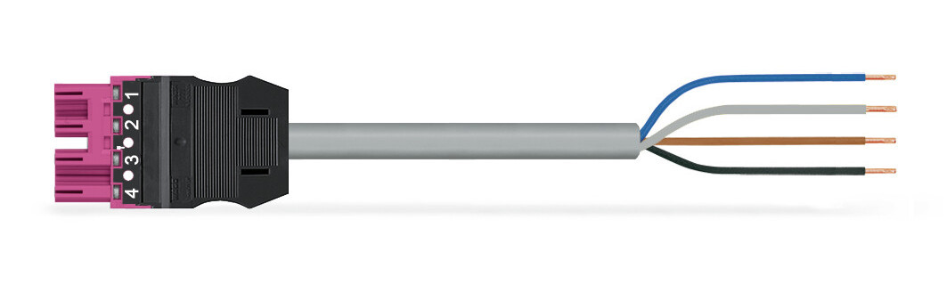 Wago Serie 771 Geconfectioneerde Aansluitkabel eca steker/open einde roze