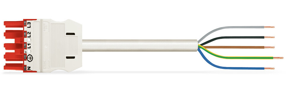 Wago Serie 771 patchkabel gebouwinstallatie 5P contrastekker (female) vrij kabeluiteinde 4000MM