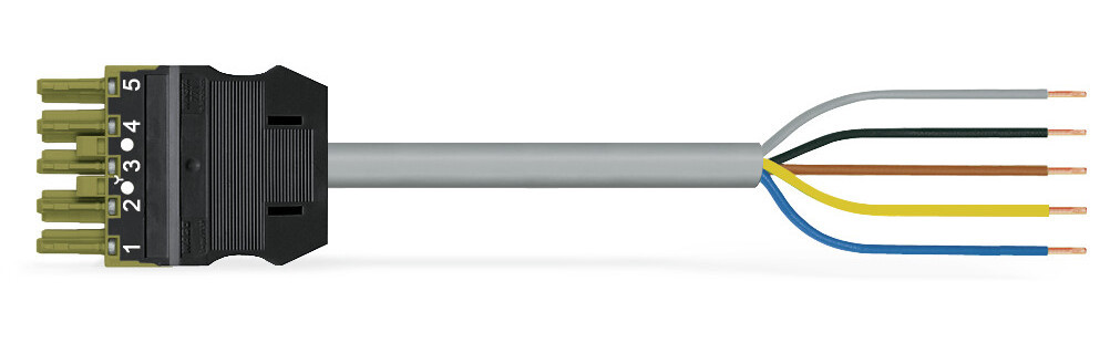 Wago Serie 771 patchkabel gebouwinstallatie 5P contrastekker (female) vrij kabeluiteinde 5000MM