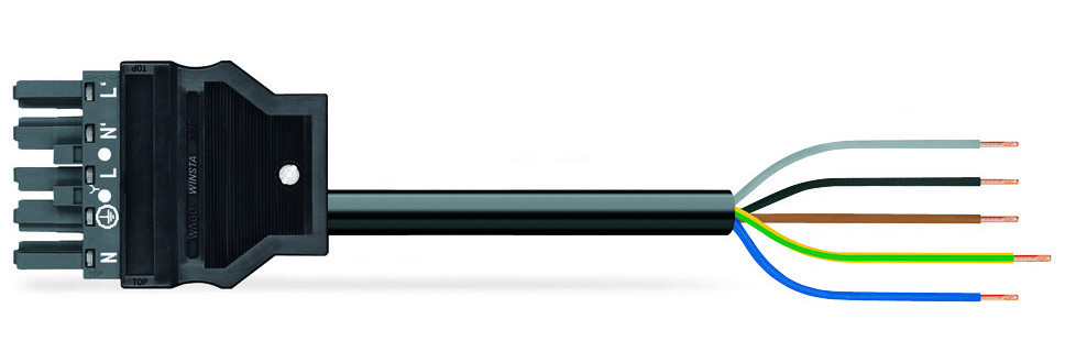 Wago Serie 771 Geconfectioneerde Aansluitkabel eca bus/open einde donkergrijs